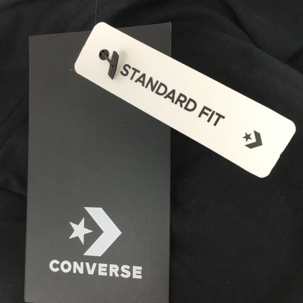 Converse Mens Graphic T-Shirt Black White Spell Out Standard Fit Cotton S New - Picture 6 of 6